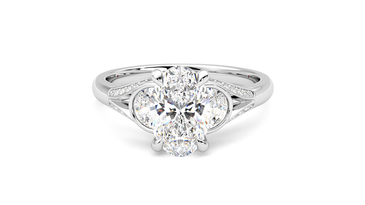 Taylor & Hart Luna Oval Engagement Ring 360 degree image 29
