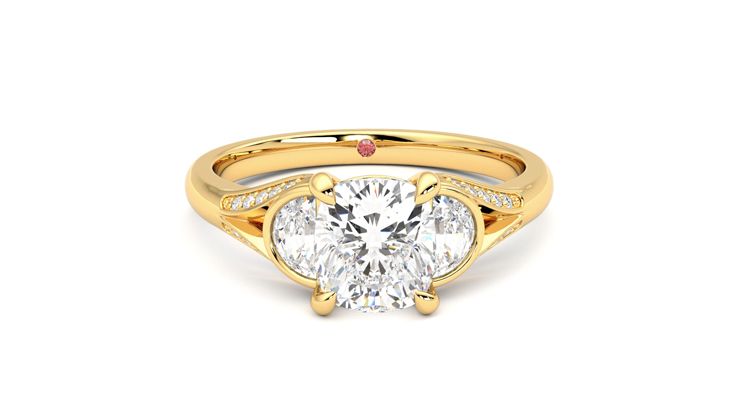 Taylor & Hart Luna Cushion Engagement Ring 360 degree image 1