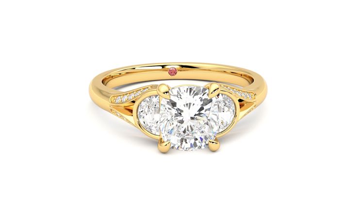 Taylor & Hart Luna Cushion Engagement Ring 360 degree image 2