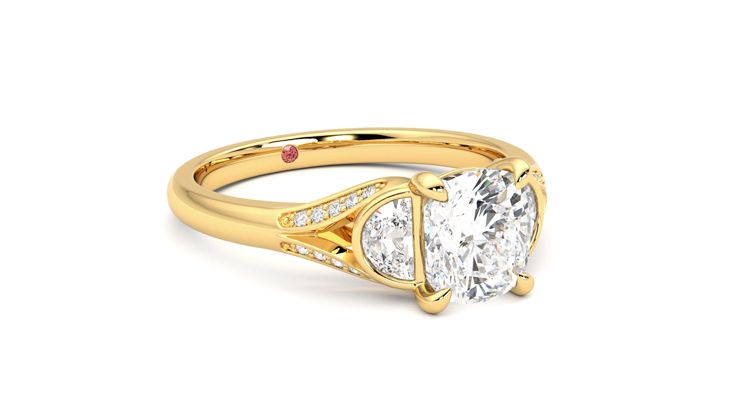 Taylor & Hart Luna Cushion Engagement Ring 360 degree image 5
