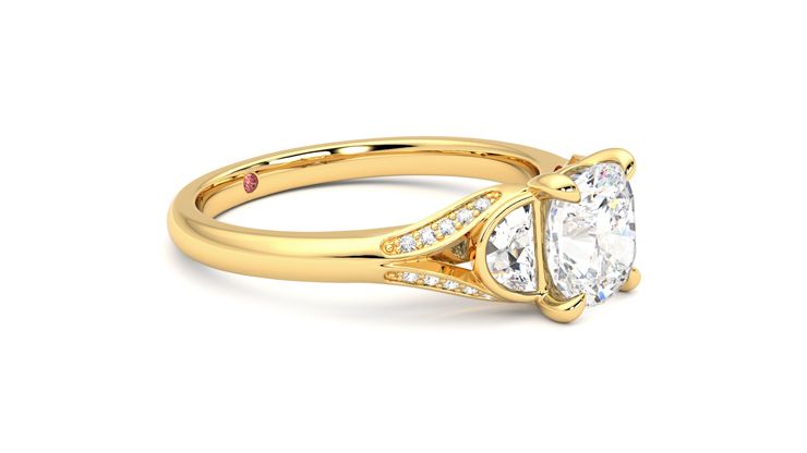 Taylor & Hart Luna Cushion Engagement Ring 360 degree image 7