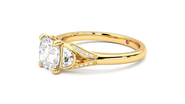 Taylor & Hart Luna Cushion Engagement Ring 360 degree image 23
