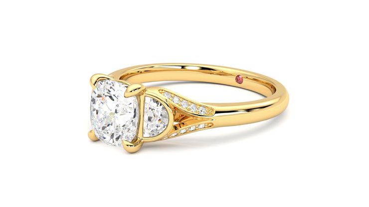Taylor & Hart Luna Cushion Engagement Ring 360 degree image 24