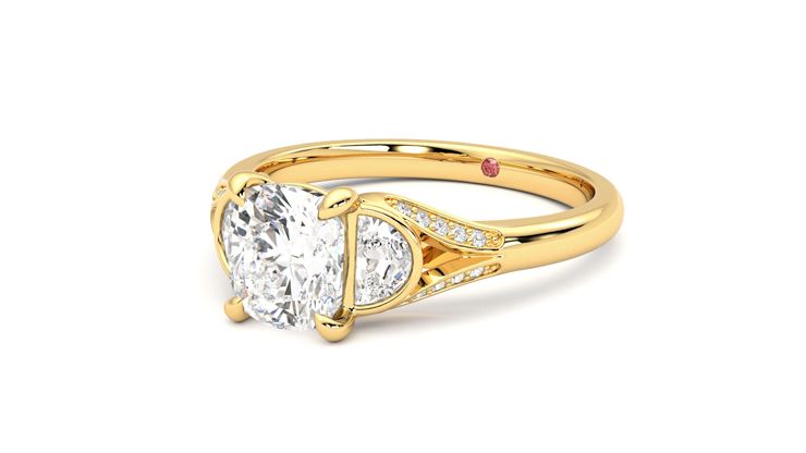 Taylor & Hart Luna Cushion Engagement Ring 360 degree image 25