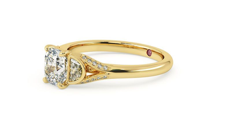 Taylor & Hart Luna Cushion Engagement Ring 360 degree image 26