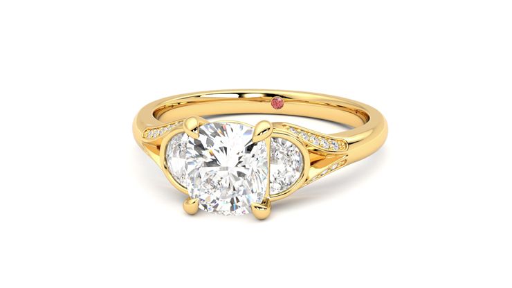 Taylor & Hart Luna Cushion Engagement Ring 360 degree image 27