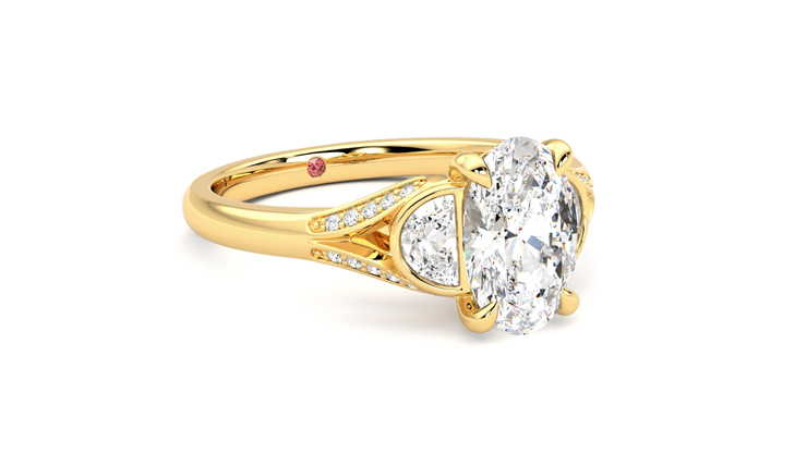 Taylor & Hart Luna Oval Engagement Ring 360 degree image 5