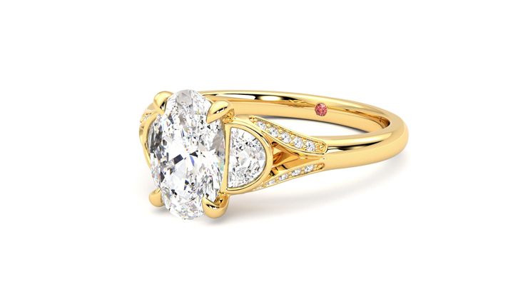 Taylor & Hart Luna Oval Engagement Ring 360 degree image 25