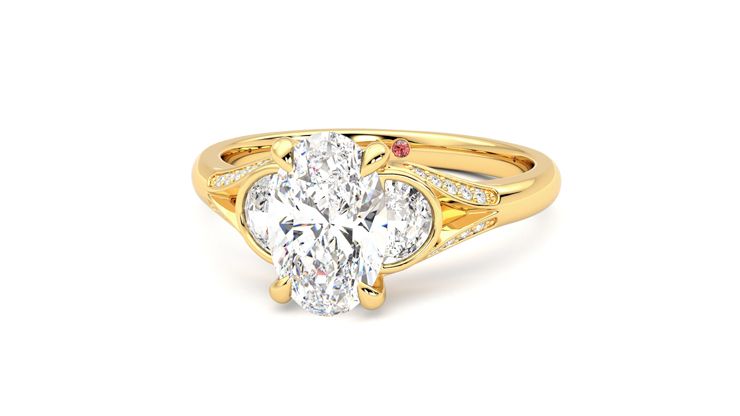Taylor & Hart Luna Oval Engagement Ring 360 degree image 27