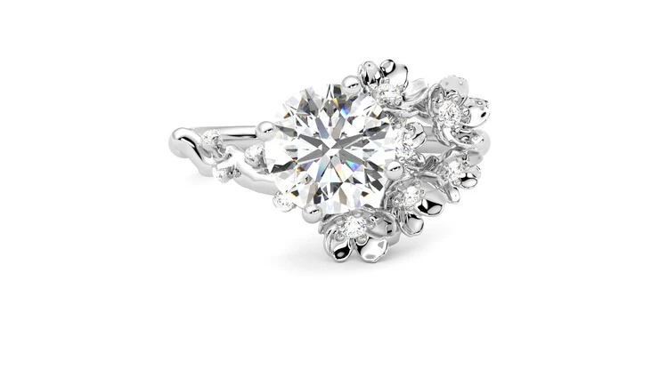 Floral engagement rings: petal perfect diamond rings to match the  springtime mood