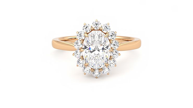 Taylor & Hart Lyra Oval Engagement Ring 360 degree image 0