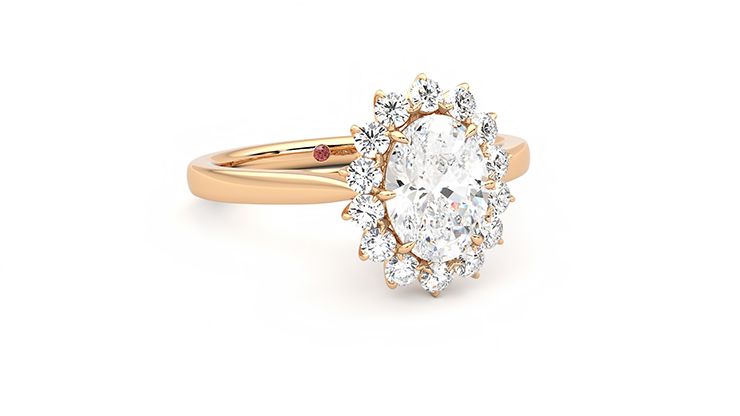 Taylor & Hart Lyra Oval Engagement Ring 360 degree image 4