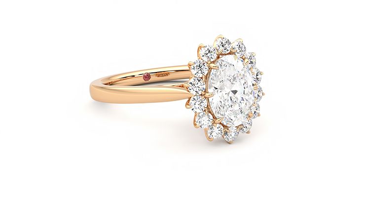Taylor & Hart Lyra Oval Engagement Ring 360 degree image 5