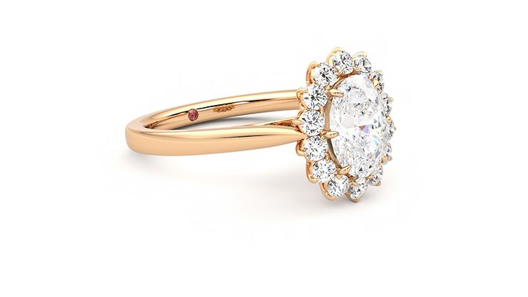 Taylor & Hart Lyra Oval Engagement Ring 360 degree image 6