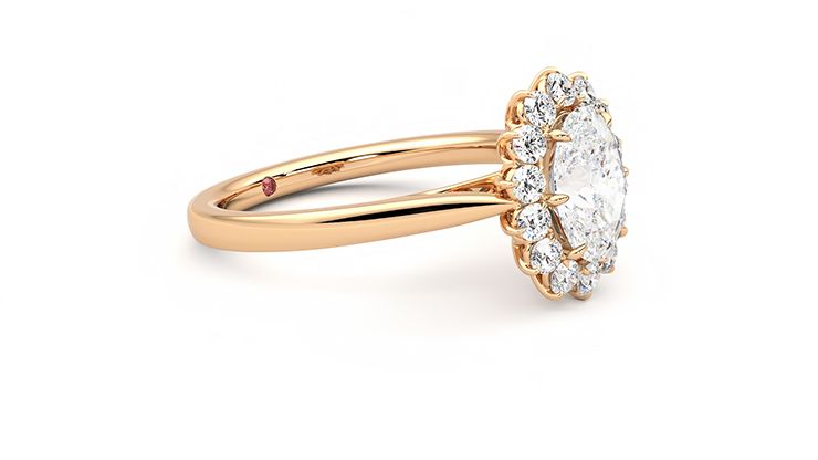 Taylor & Hart Lyra Oval Engagement Ring 360 degree image 7