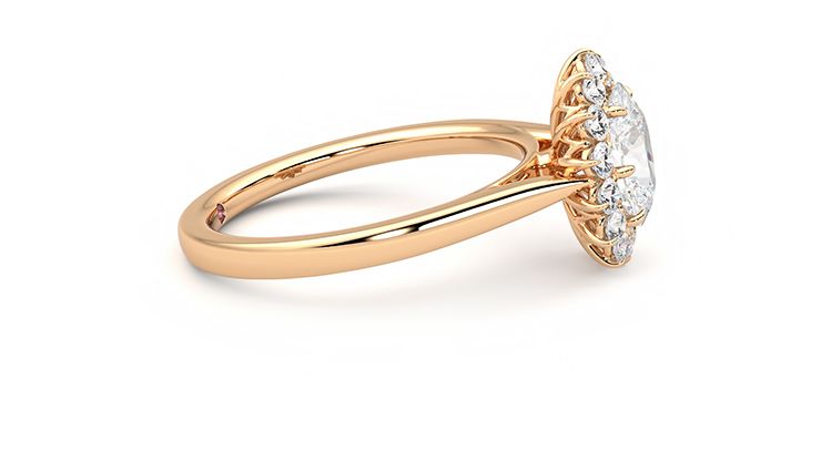 Taylor & Hart Lyra Oval Engagement Ring 360 degree image 9