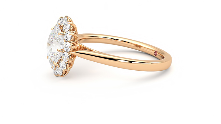 Oval Engagement Ring. Rose Gold Wedding Rings. High Quality