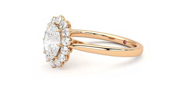 Taylor & Hart Lyra Oval Engagement Ring 360 degree image 23