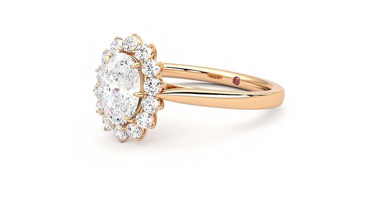 Taylor & Hart Lyra Oval Engagement Ring 360 degree image 24