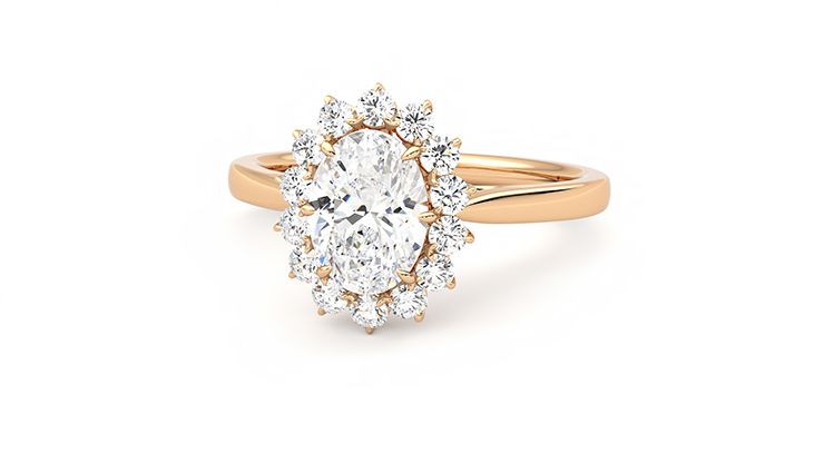 Taylor & Hart Lyra Oval Engagement Ring 360 degree image 27