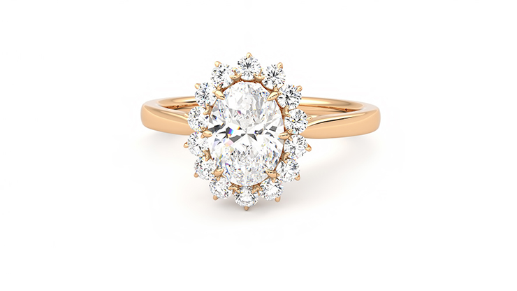Lab Grown Diamond Engagement Ring Oval Yellow Gold 6x8mm IGI Diamond  Wedding Ring 0.9-1 carat 14K/18K