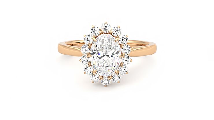 Taylor & Hart Lyra Oval Engagement Ring 360 degree image 29