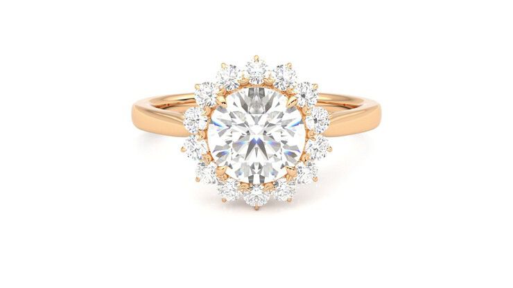 Taylor & Hart Lyra Round Engagement Ring 360 degree image 0