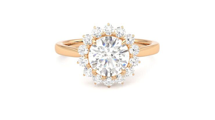 Taylor & Hart Lyra Round Engagement Ring 360 degree image 1
