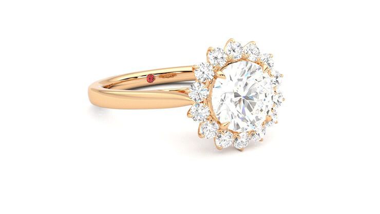 Taylor & Hart Lyra Round Engagement Ring 360 degree image 5