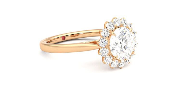 Taylor & Hart Lyra Round Engagement Ring 360 degree image 6