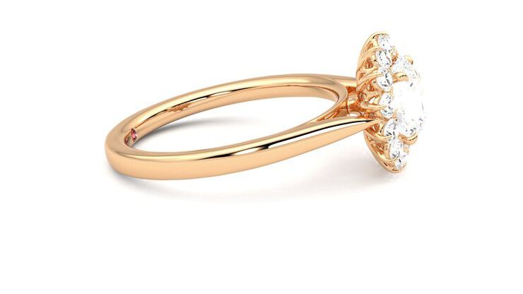 Taylor & Hart Lyra Round Engagement Ring 360 degree image 9