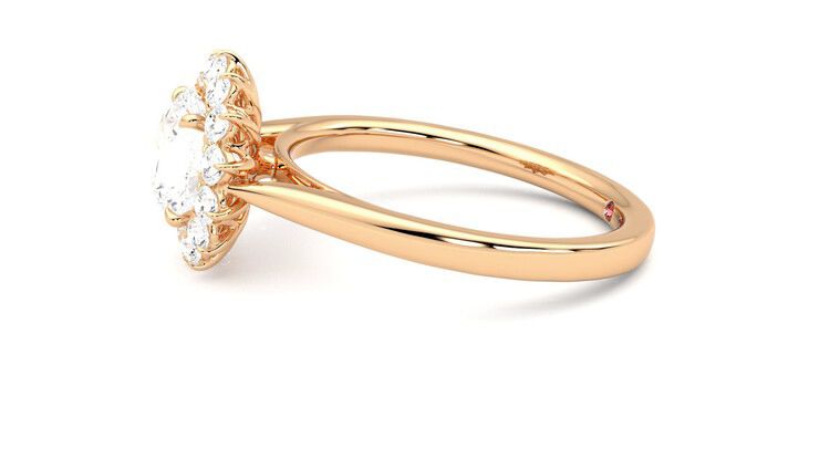 Taylor & Hart Lyra Round Engagement Ring 360 degree image 21