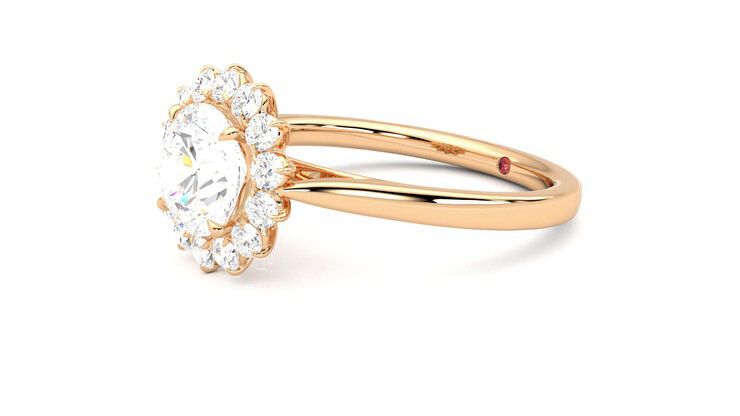 Taylor & Hart Lyra Round Engagement Ring 360 degree image 23