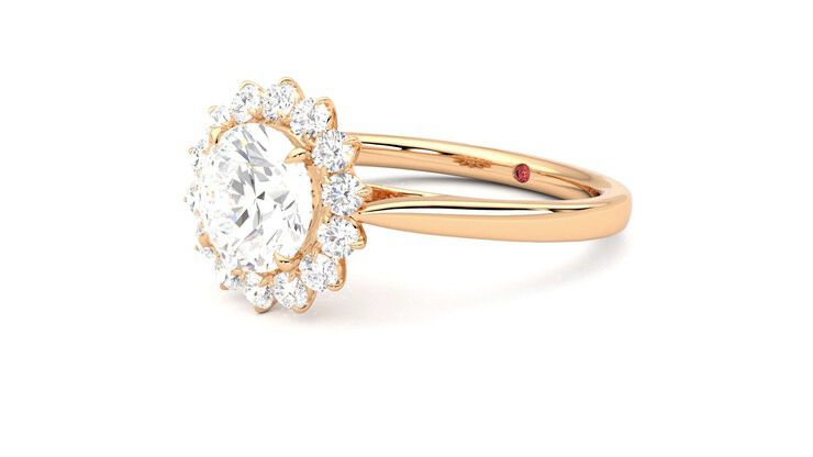 Taylor & Hart Lyra Round Engagement Ring 360 degree image 24