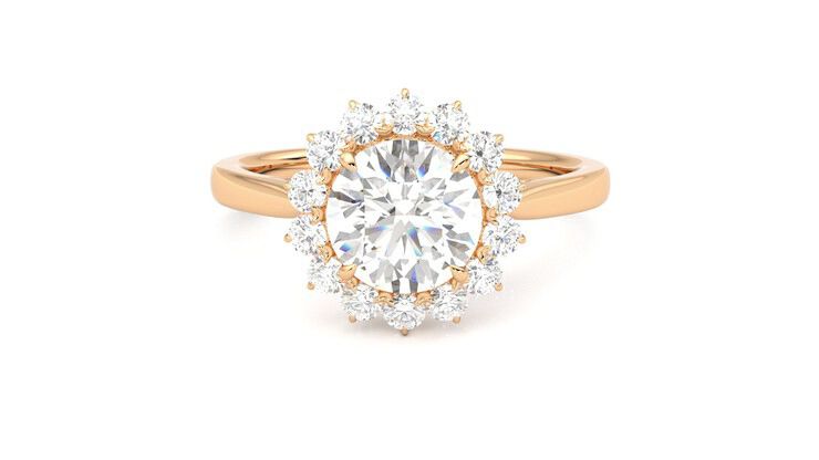 Taylor & Hart Lyra Round Engagement Ring 360 degree image 29
