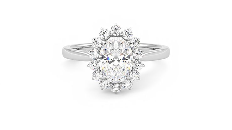 Taylor & Hart Lyra Oval Engagement Ring 360 degree image 0