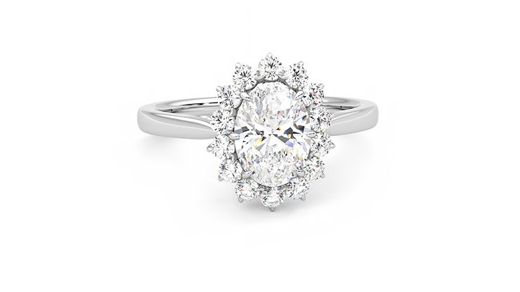Taylor & Hart Lyra Oval Engagement Ring 360 degree image 2