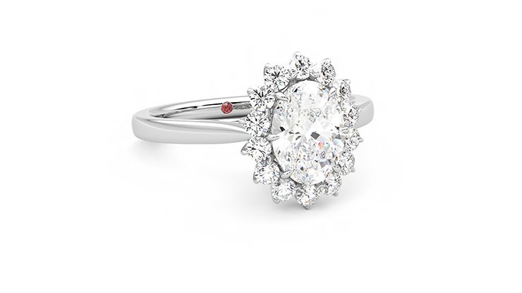 Taylor & Hart Lyra Oval Engagement Ring 360 degree image 4