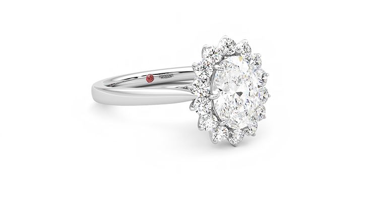 Taylor & Hart Lyra Oval Engagement Ring 360 degree image 5
