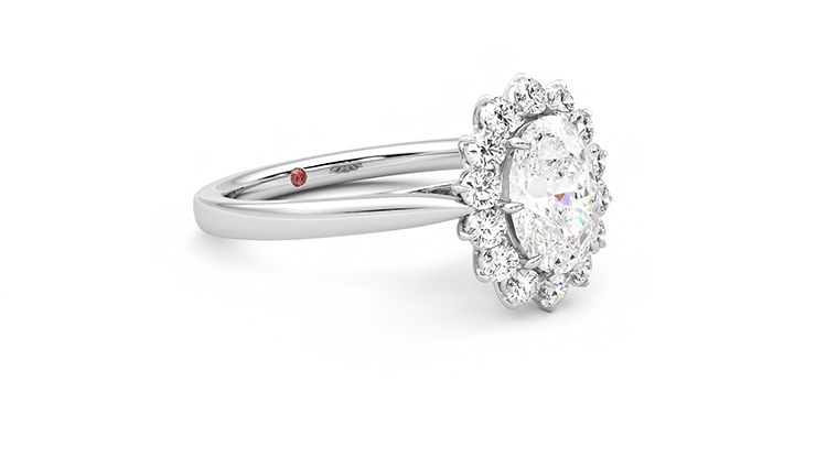 Taylor & Hart Lyra Oval Engagement Ring 360 degree image 6