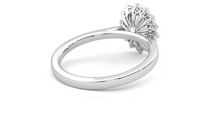 Taylor & Hart Lyra Oval Engagement Ring 360 degree image 13