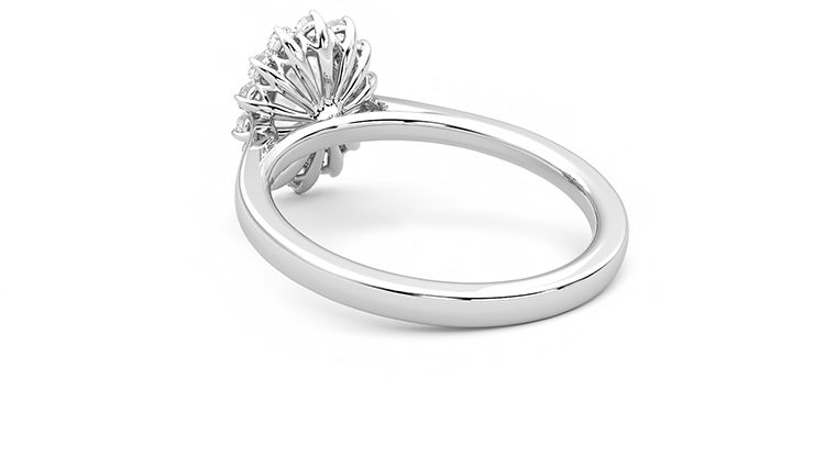 Taylor & Hart Lyra Oval Engagement Ring 360 degree image 17