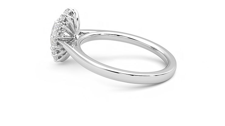 Taylor & Hart Lyra Oval Engagement Ring 360 degree image 19