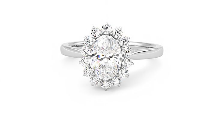 Taylor & Hart Lyra Oval Engagement Ring 360 degree image 28
