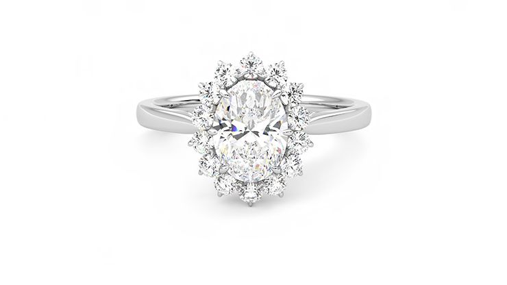 Taylor & Hart Lyra Oval Engagement Ring 360 degree image 29
