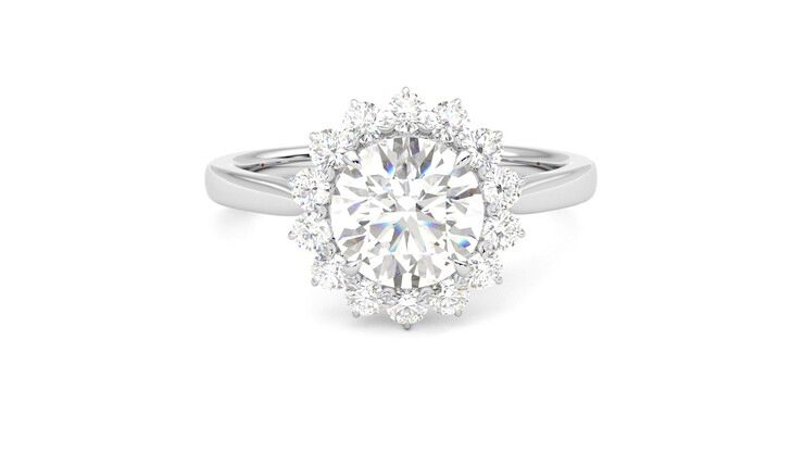 Taylor & Hart Lyra Round Engagement Ring 360 degree image 1