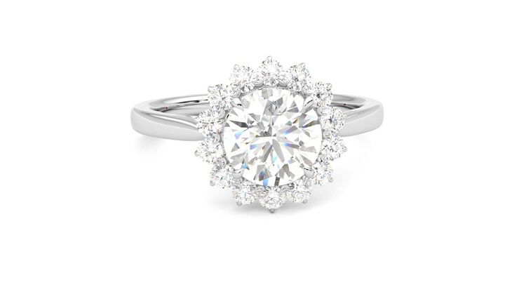 Taylor & Hart Lyra Round Engagement Ring 360 degree image 2