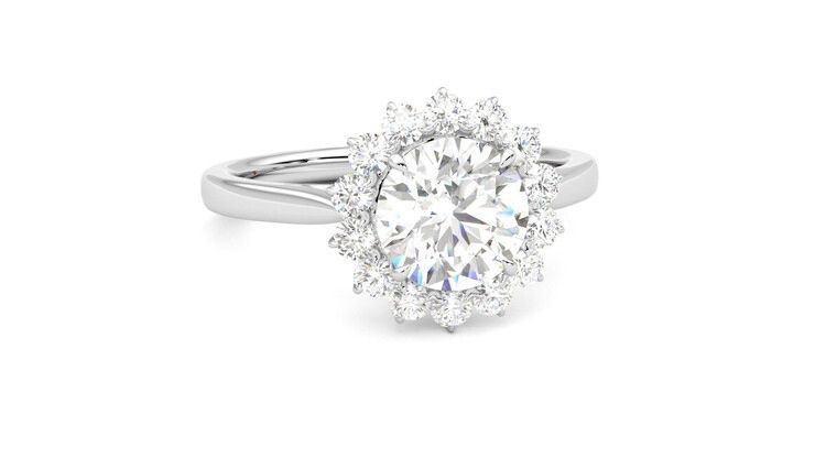 Taylor & Hart Lyra Round Engagement Ring 360 degree image 3