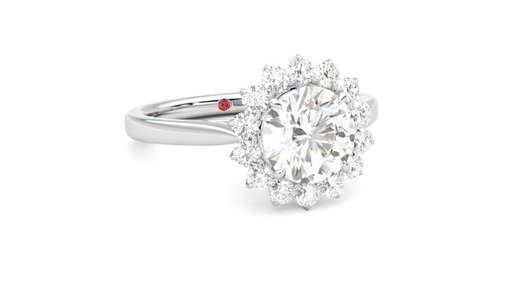 Taylor & Hart Lyra Round Engagement Ring 360 degree image 4