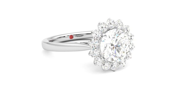 Taylor & Hart Lyra Round Engagement Ring 360 degree image 5